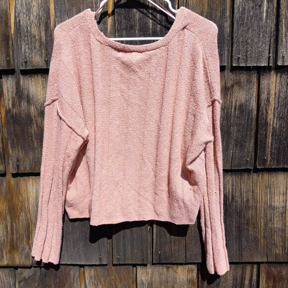 Pink Rose Heather Dolman Sleeve V Neck Blouse Summer Sweater‎ Oversize Size LG - Picture 2 of 6